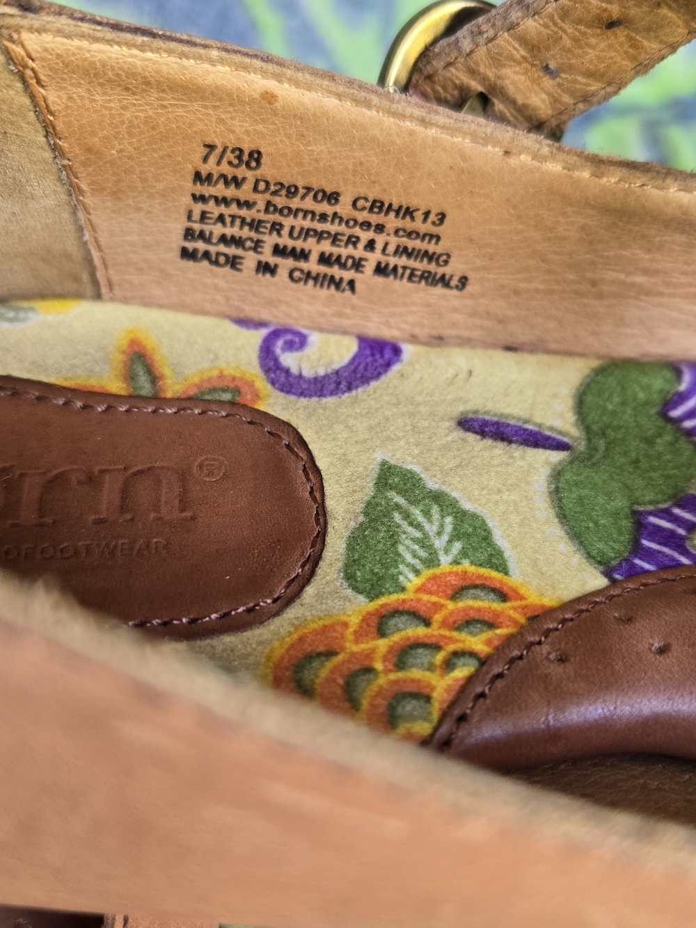Born Pink-Tan Leather Mary Jane Flats with Buckle Strap - Picture 8 of 8